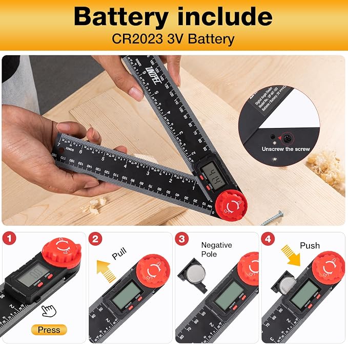 Digital Angle Finder Protractor, Angle Finder Ruler, 7inch 200mm, Angle