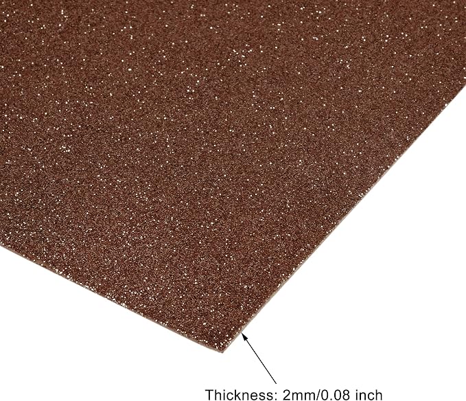 uxcell Brown Shiny EVA Foam Sheets 11 x 8 Inch 2mm Thick