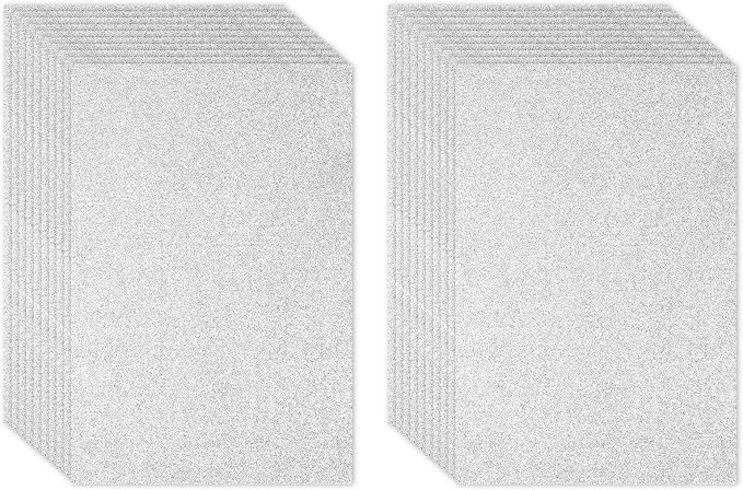 PATIKIL Silver Tone Shiny EVA Glitter Foam Sheet 11 x 8 Inch 2mm Thick