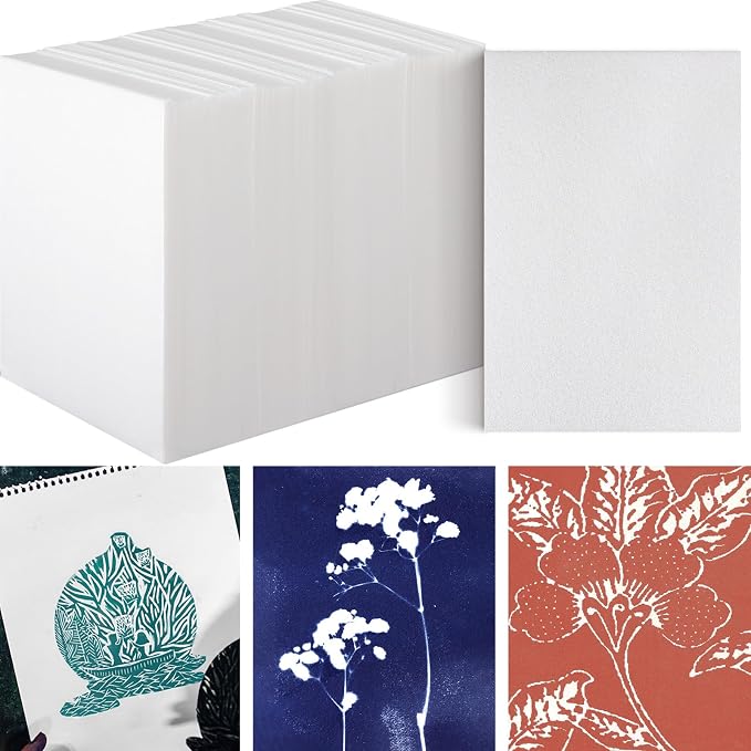 Cholemy 120 Pcs Foam Printing Plates 6 x 9 Inch White Foam Sheets 1/20 Inch