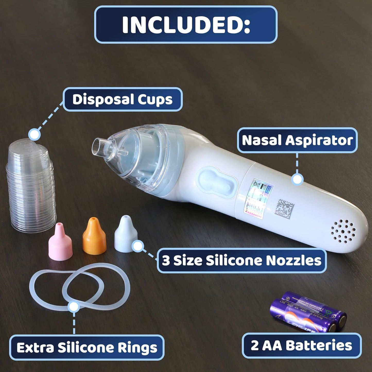 HealthSmart Nasal Aspirator for Baby – Perfect Gift for Moms & Baby Registry -3 Suction Levels, 3 Silicone Tips, Ergonomic Electric Nose Sucker with Built-in Nursery Rhymes