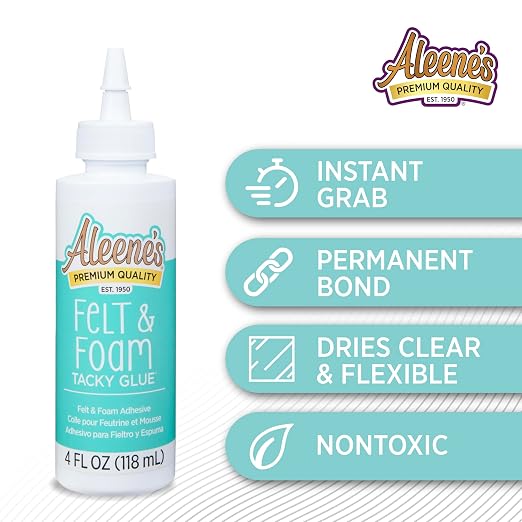 Aleene's Felt and Foam Glue, Strong Bond Tacky Glue, Felt and Fabric, 4 lf oz
