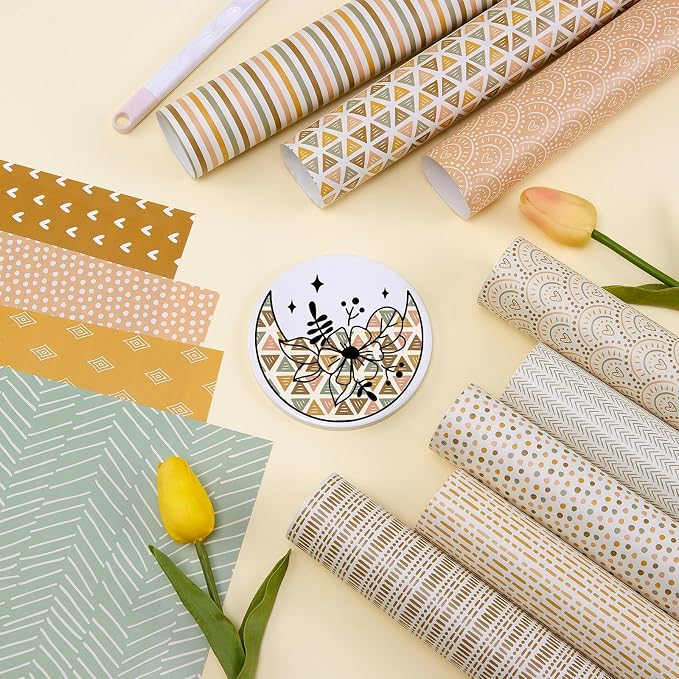 Geometric Boho Permanent Adhesive Vinyl 12 Sheets 12'' x 10'' | Geometric