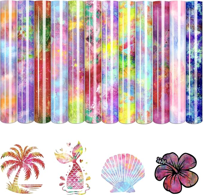 Tintnut Grungy Watercolor Heat Transfer Vinyl, stretch washable, suitable