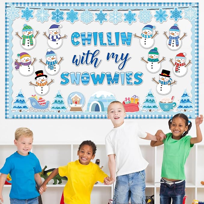 Winter Bulletin Board Decoration Set Christmas Snowman Classroom Decorations