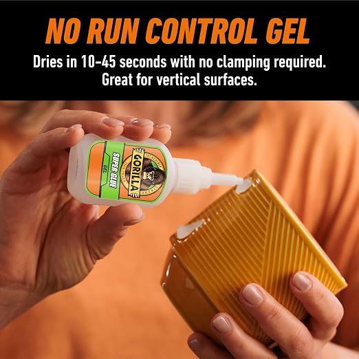 Gorilla Super Glue Gel Value Size, Fast‑Setting Strong Bond, Impact‑Tough