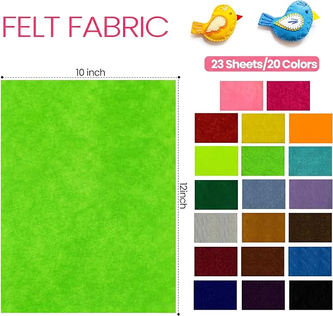Moukeren 240 Pcs 10 x 12 Inch Felt Sheets Bulk