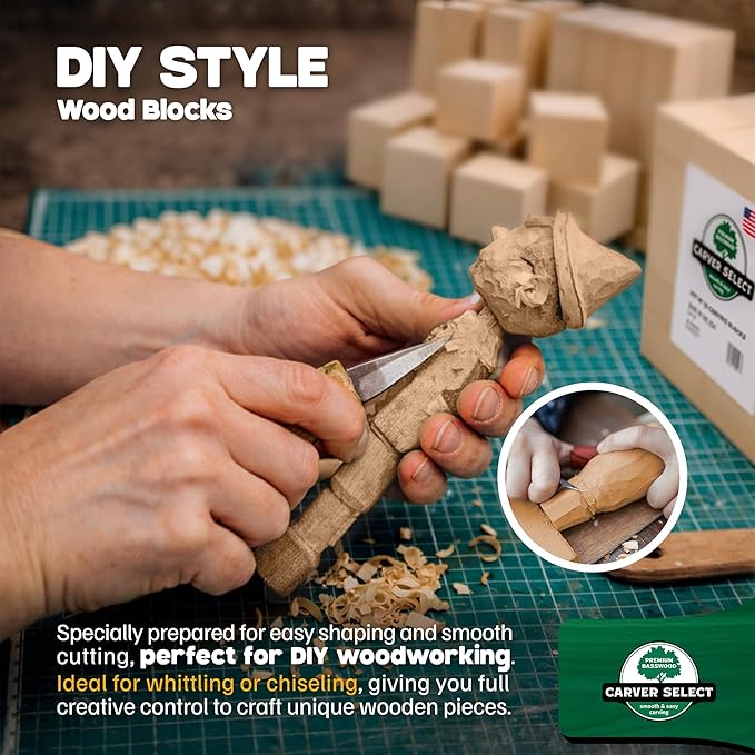 Basswood Carving Blocks Set of 14 – Wood Carving Kit