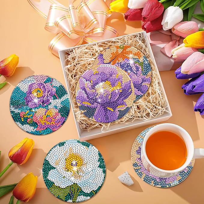 EWJRNSF 8 PCS Diamond Art Coasters Kit