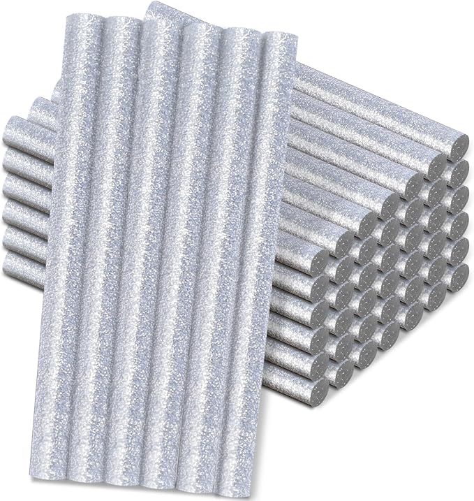 Manarty Glitter Silver Hot Glue Stick, Adhesive EVA Glue Sticks Standard