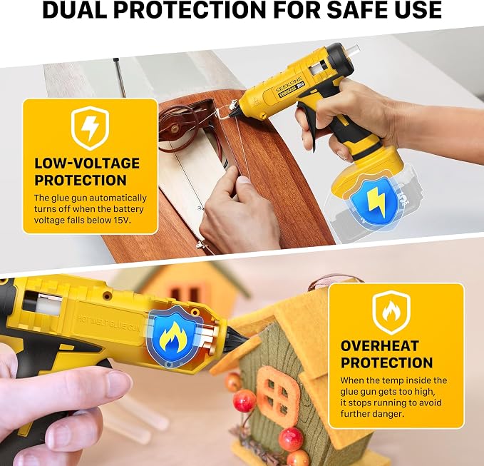 SEEKONE Hot Glue Gun, 100W Cordless Hot Glue Gun