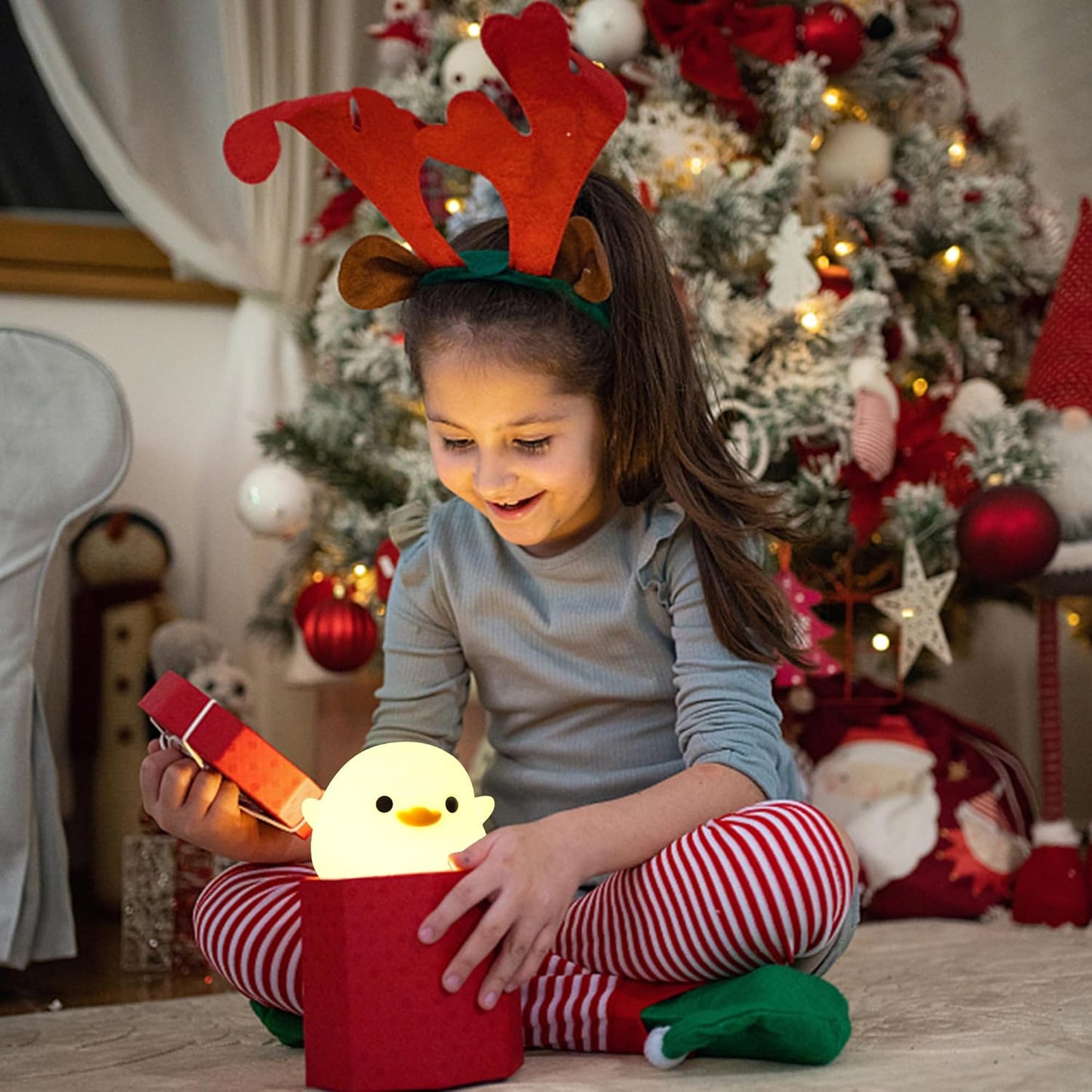 Ammonite DoDo Duck Night Light, Cute Soft Silicone Duck Lamp for Kids, Rechargeable LED Dimmable Bedside Lamp with 20 Minute Timer, Gifts for Boys Girls Women