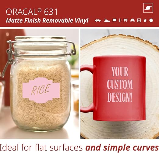 ORACAL 631 Matte Carnation Pink Vinyl Durable Roll Easy to Weed Permanent