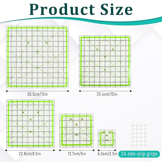 Quilting Rulers, 5 Square Quilting Templates