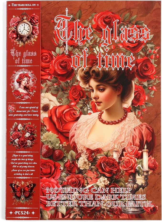 Vintage Ephemera Sticker 24 Sheets precut 300 washi Stickers Paper Journal