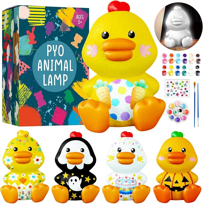 Goody King Paint Your Own Duck Lamp Kit, DIY Duck Night Light, Arts & Crafts