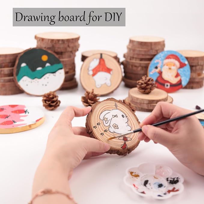 Unfinished Natural Wood Slices: 3.2-4 Inch Circles