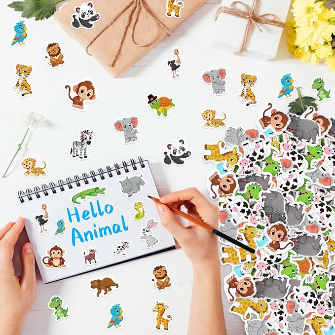 300Pcs Animals Foam Stickers, Self-Adhesive Cartoon Forest Animals Foam Reward