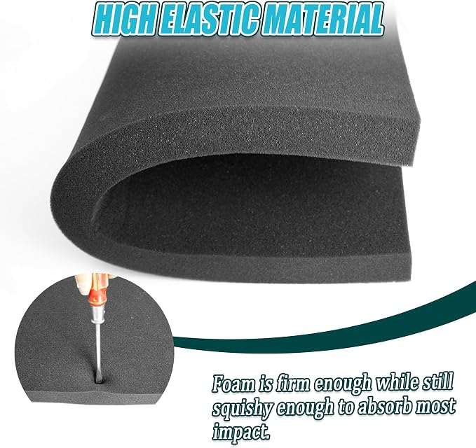 Black Packing Foam Sheets- 8PCS Cuttable Polyurethane Foam Pads Polyurethane
