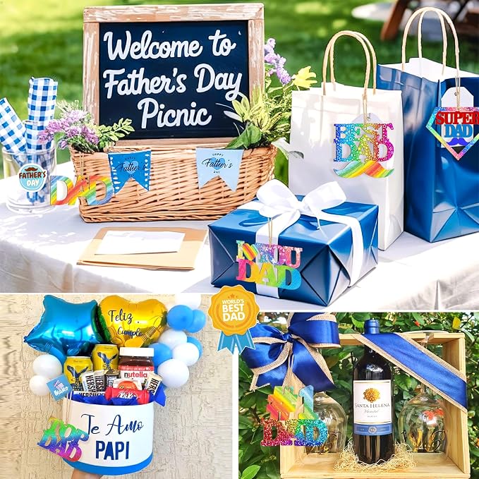 36PCS Wooden Father's Day Ornaments to Paint, Fathers Day Crafts