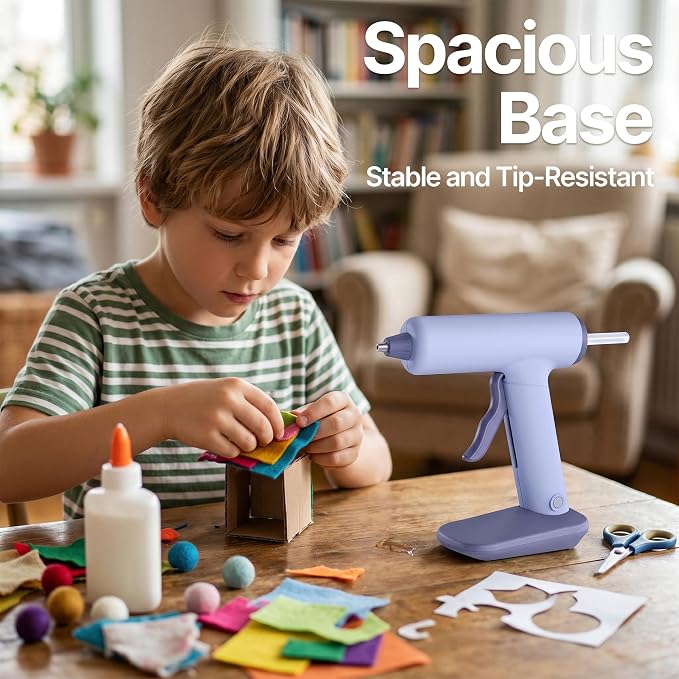 Cordless Hot Glue Gun Kit USB-C Rechargeable Magnetic Mount Base