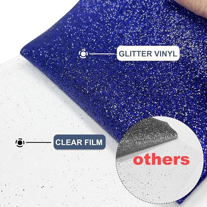 Blue Glitter Heat Transfer Vinyl 12" x 8 ft HTV