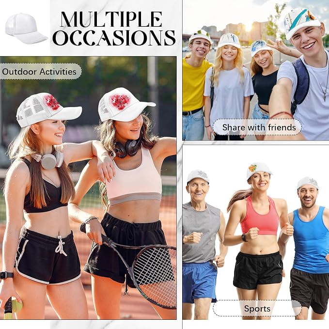 Vabean 24 Pack Sublimation Blank Cap Trucker Mesh Cap Unisex Plain Blank