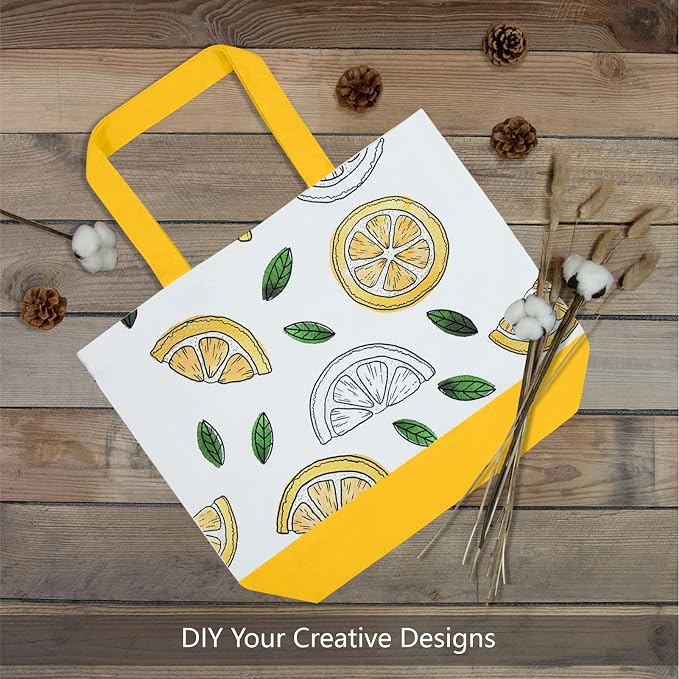 TOPDesign 3-Pack Super Strong Large 12oz Cotton Canvas Tote Bags, Reusable
