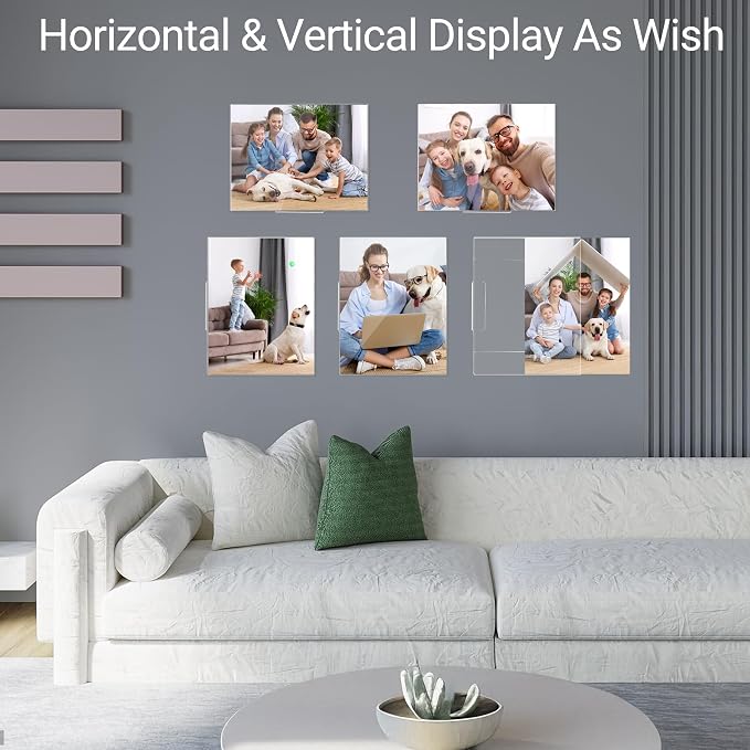 24 Pack Acrylic Sign Holder 8.5 x 11 Wall Mount, Vertical & Horizontal Use
