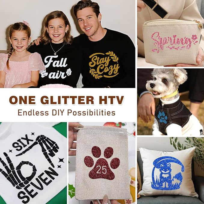 TUMIYA Black Glitter Heat Transfer Vinyl HTV Roll