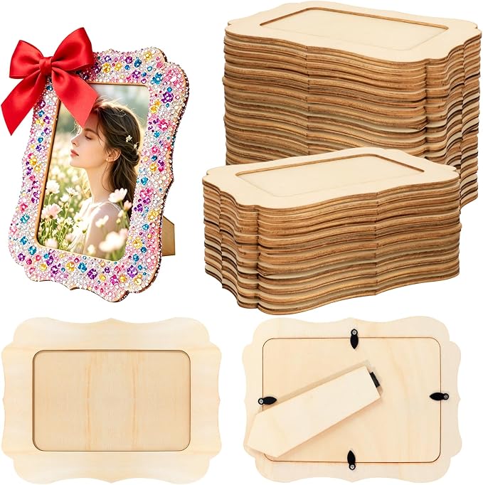 VOKOY 45 Pack DIY Wooden Picture Frames