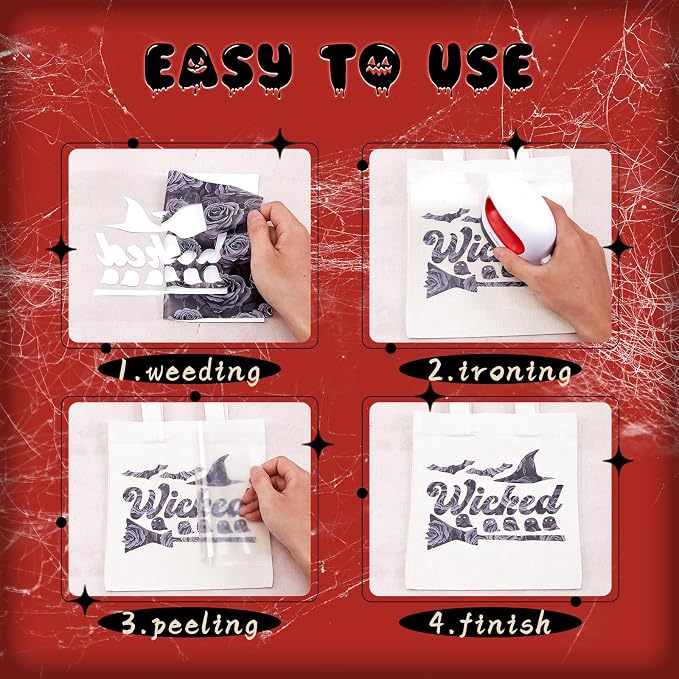 Tintnut Gothic Halloween Heat Transfer Vinyl, easy cut & weed, stretch washable