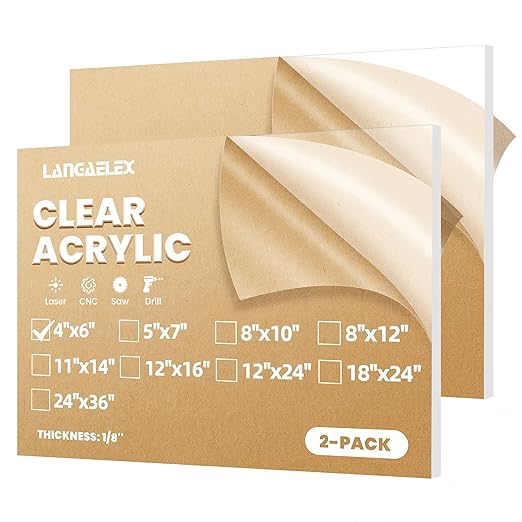 2 Pack 4x6 1/8" Clear Plexiglass Sheets