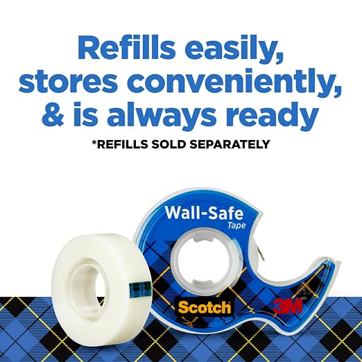 Scotch Wall-Safe Tape, 1 Dispenser Roll, Removable Wall Safe Tape,