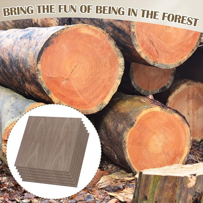 24 Pcs Walnut Unfinished Wood Craft, School DIY Projects, CNC Cutting, and Wood