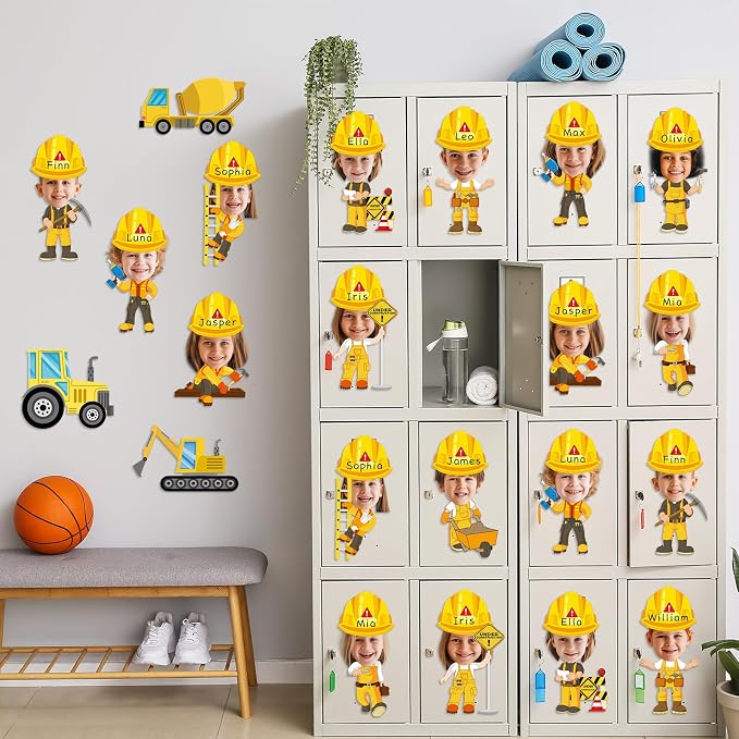 60pcs Construct Theme Cutouts Construction Helmet Bulletin Board Decorations