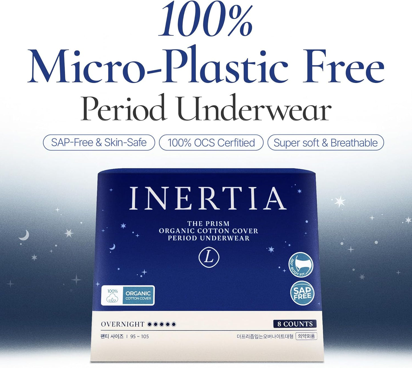 INERTIA Disposable Underwear for Women (Size L, 8 Count)
