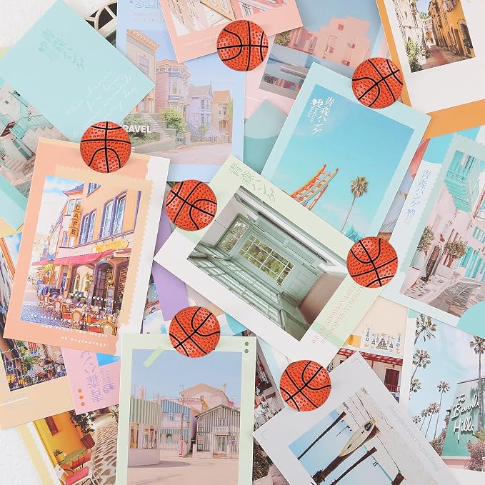 35 Pack Sport Ball Push Pins Basketball Thumb Tacks Mini Cute Basketball