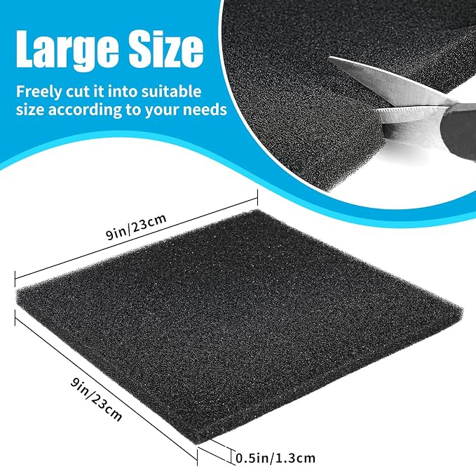 AQUANEAT 2 Pack Aquarium Bio Sponge Filter Media Pad Cut-to-Size Open Cell Foam