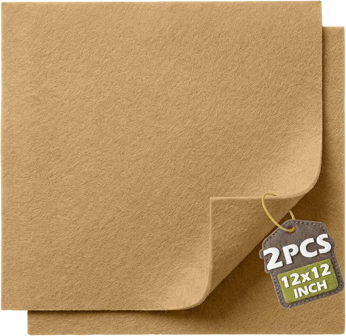 Tan Soft Felt Sheets for Crafts, 1.6mm Thick, Handmade Crafts, DIY Projects