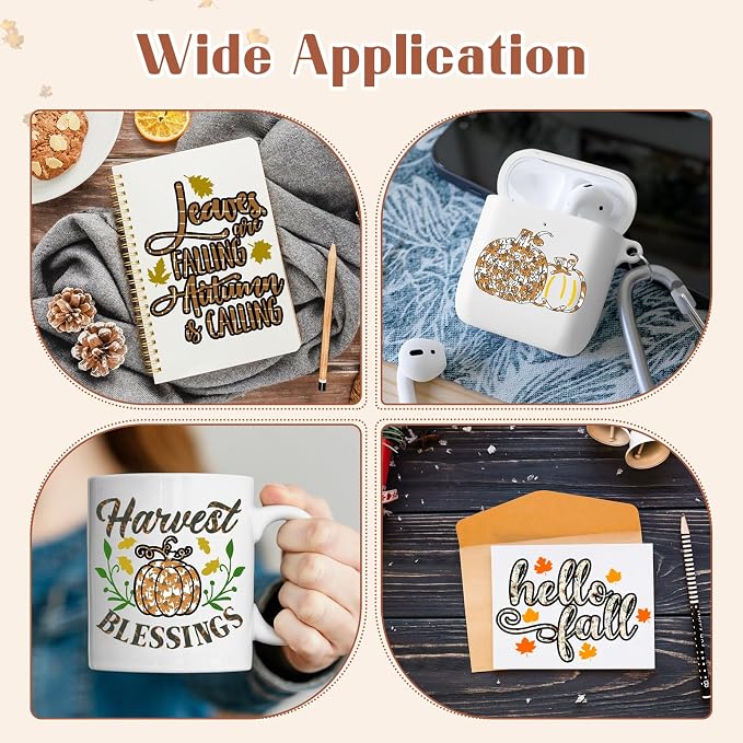 Tintnut Thanksgiving Permanent Vinyl 12 Pcs 12x10in Fall Adhesive Vinyl | Brown