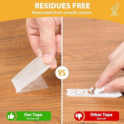Double Sided Tape, 1.18 Inch x 66 Feet Fabric Tape, Mesh Double Stick Adhesive