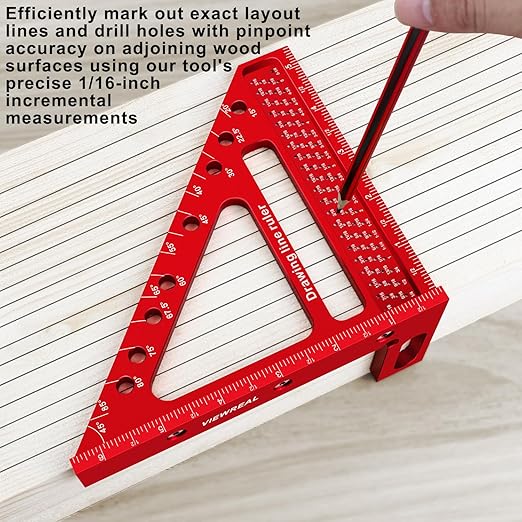 Large Carpenter Square 6.5''x5.79''Protractor Ruler