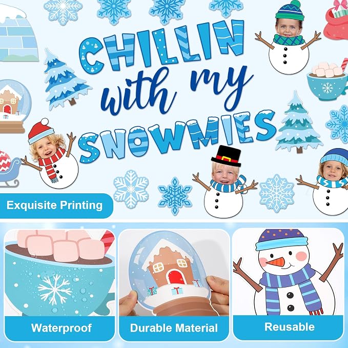 Winter Bulletin Board Decoration Set Christmas Snowman Classroom Decoration