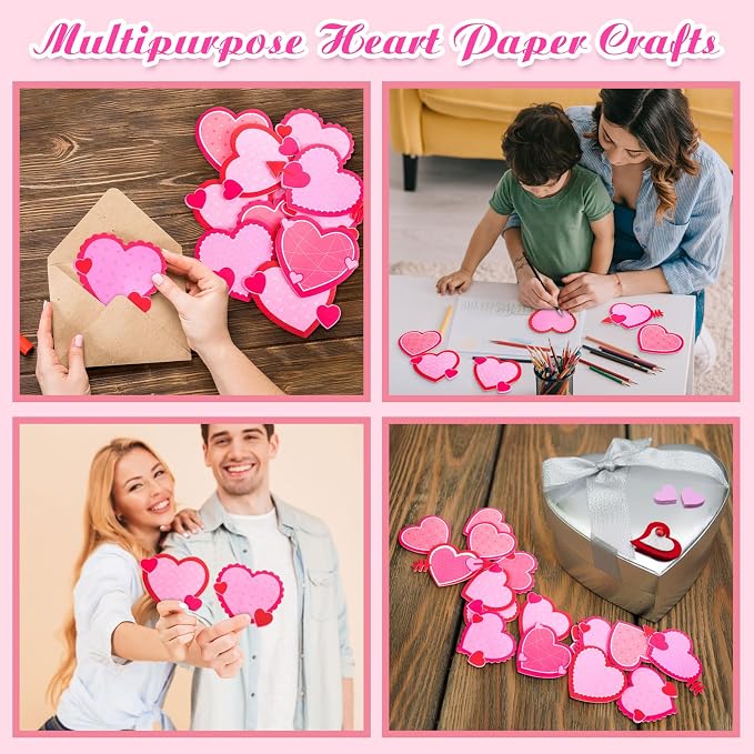 Eaasty 1080 Sheets Valentine's Day Heart Cutouts Paper Heart Cutouts Assorted