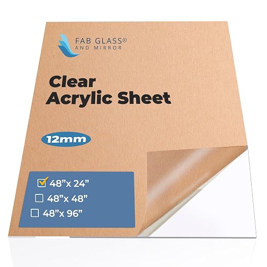 Acrylic Plexiglass Sheet 1/2 Inch Thick – 48" x 24" Clear Plastic Board