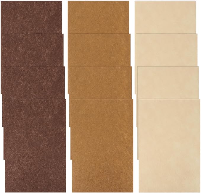 12 Pcs Felt Sheets, 7.8"×11.8" 1mm Thick Soft Felt Fabric Sheet, 3 Assorted