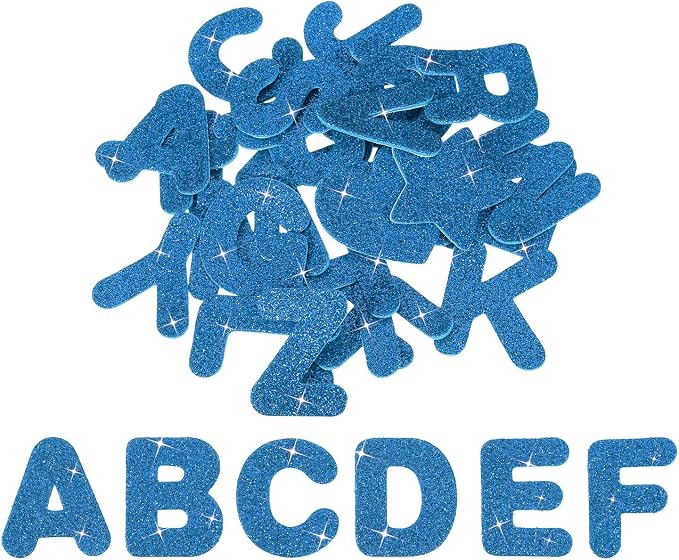 PATIKIL Alphabet Foam Stickers, Dark Blue