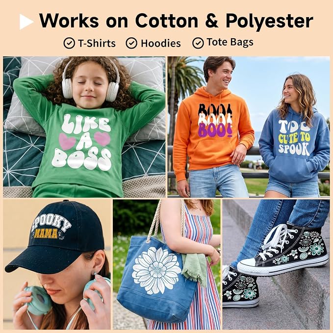 TECKWRAP Heat Transfer Vinyl for T-Shirts, 50+ Washes, REACH Certified & Dryer