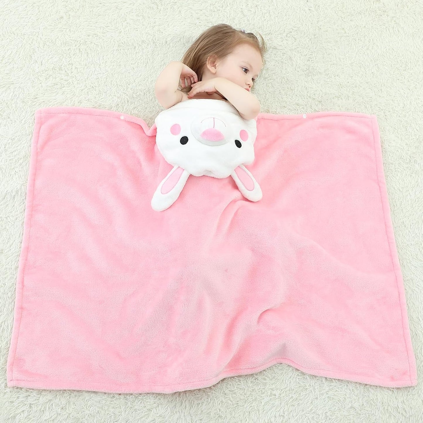 Wearable Blanket Hoodie for Kids Toddlers Hooded Towels Soft Cozy Flannel Wearable Throw Blanket Hoodie for Boys Girls Birthday Gifts (Rabbit 60 * 50)
